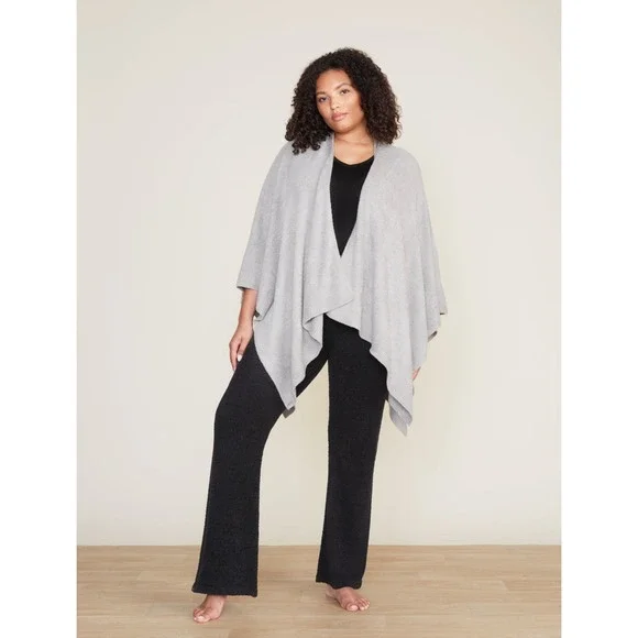 Barefoot Dreams #455 Women's Gray CozyChic Lite® Weekend Wrap Shawl Sweater - Picture 1 of 15